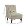 Tufted Upholstered Armless Accent Chair Beige By Casagear Home BM207207