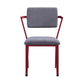 Fabric Upholstered Metal Base Chair with Flared Armrest Red and Gray - BM207446 By Casagear Home BM207446