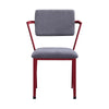 Fabric Upholstered Metal Base Chair with Flared Armrest Red and Gray - BM207446 By Casagear Home BM207446