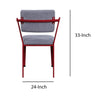 Fabric Upholstered Metal Base Chair with Flared Armrest Red and Gray - BM207446 By Casagear Home BM207446