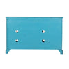 Wooden Media Unit with 2 Drawers and 3 Doors with X Motif Details Blue By Casagear Home BM208493