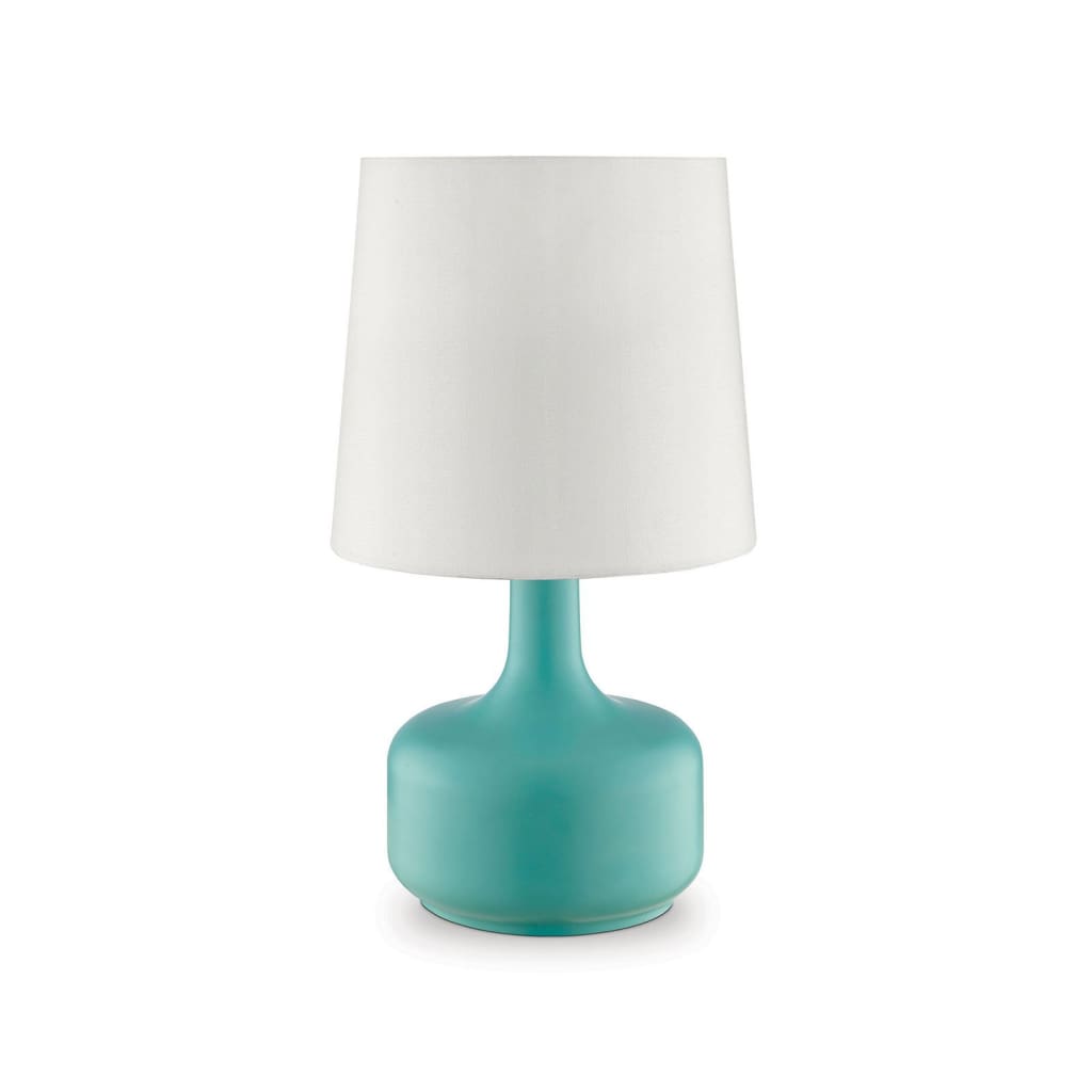 17" Pot Base Table Lamp with 3 Way Touch Light, Blue By Casagear Home