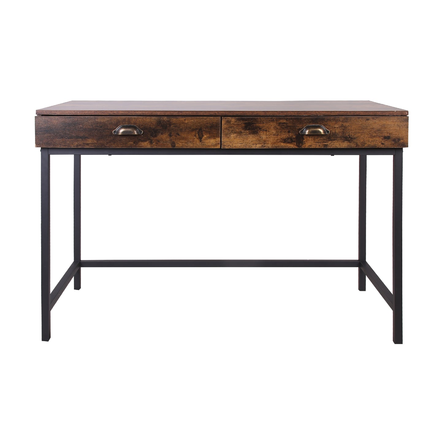 47 2-Drawer Industrial Grained Wooden Computer Desk By Casagear Home BM209174