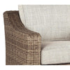 Resin Wicker Woven Swivel Chair with Cushioned Seat Brown and Beige By Casagear Home BM209278