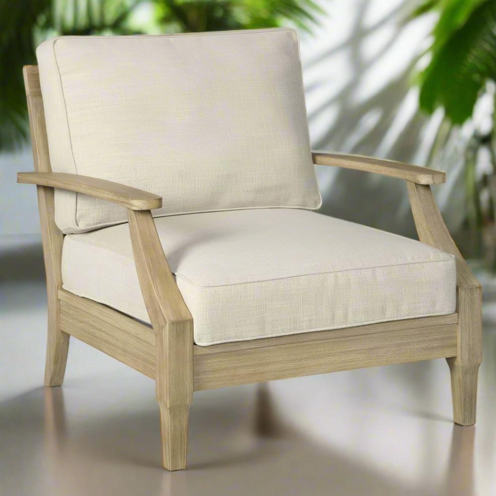 Traditional Wooden Chair with Fabric Cushioned Seating, Beige and Brown