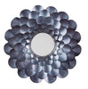 20" Round Metal Blooming Flower Mirror, Blue and Silver By Casagear Home