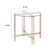 23 Round Metal X-Base Glass Top End Table Gold By Casagear Home - BM209588 BM209588