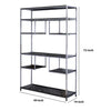 72 7-Shelf Geometric Pattern Bookshelf Silver and Gray By Casagear Home BM209606