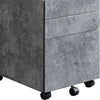 3-Drawer Wooden File Cabinet with Casters Gray By Casagear Home BM209627