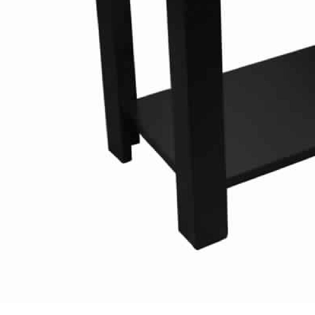 24 Wooden Chairside Table with Bottom Shelf in Black by Casagear Home BM210203