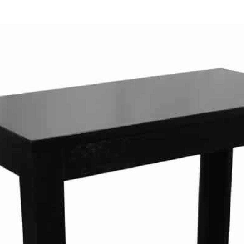 24 Wooden Chairside Table with Bottom Shelf in Black by Casagear Home BM210203