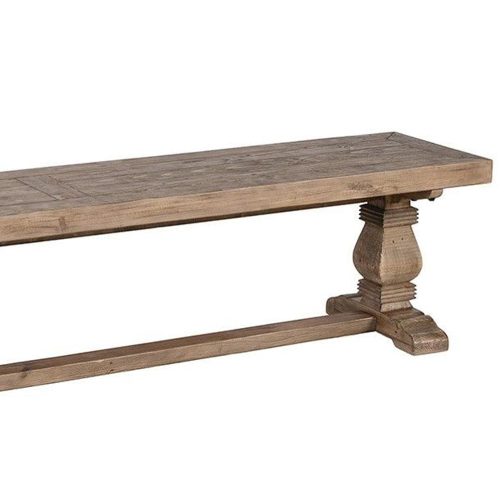 Rectangular Reclaimed Wood Bench with Trestle Base Weathered Brown By Casagear Home BM210353