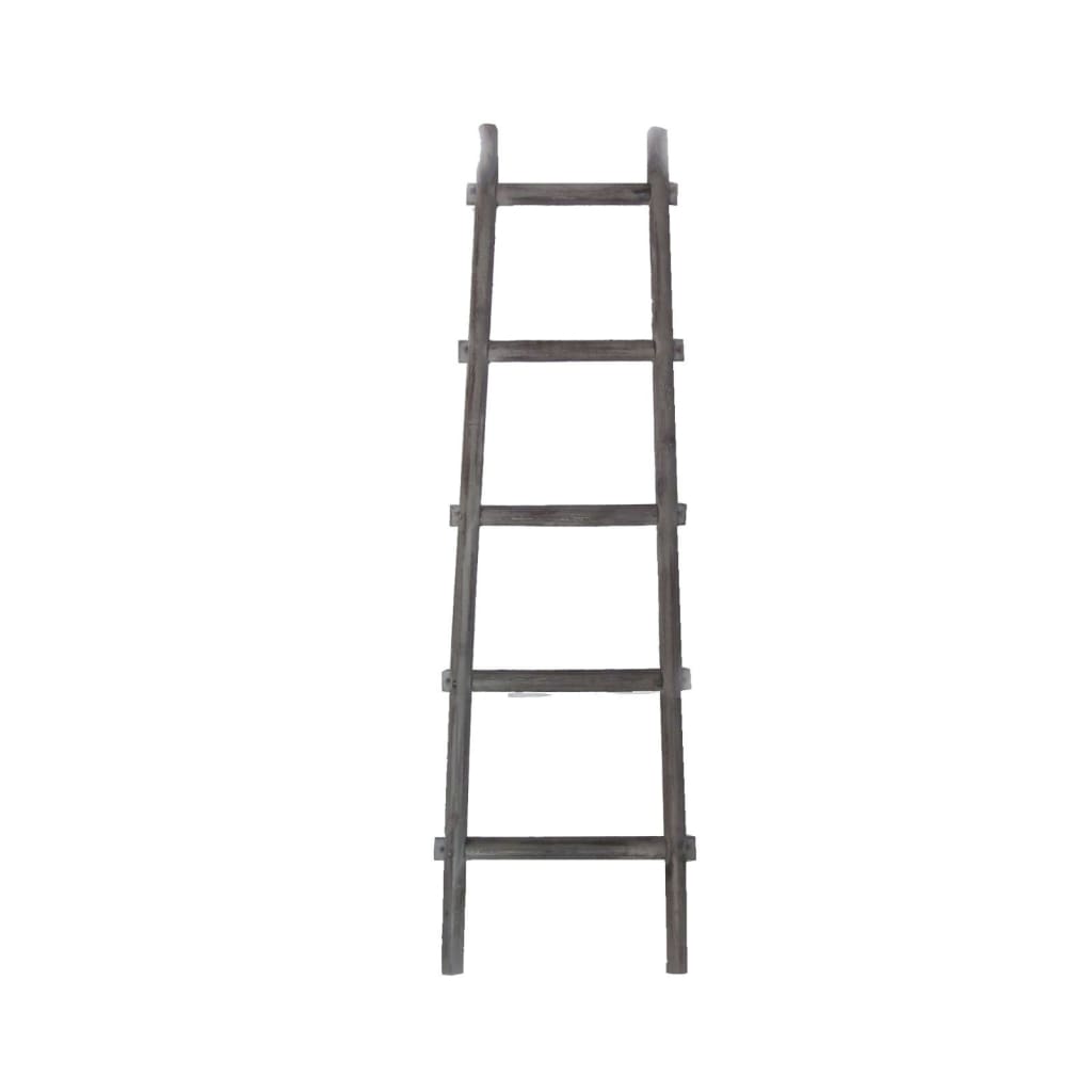 59" 5-Step Wooden Decorative Ladder, Gray By Casagear Home