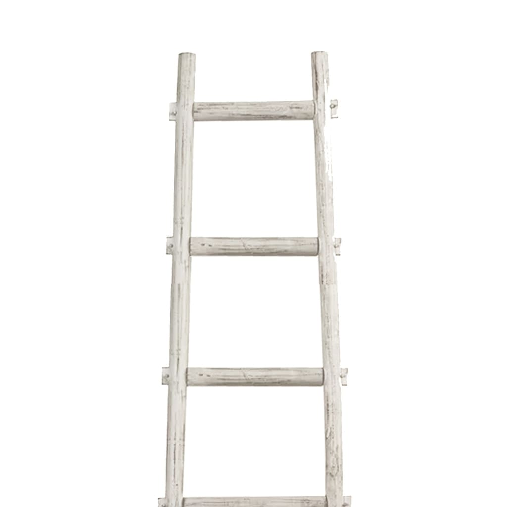 72 6-Step Wooden Decorative Ladder White By Casagear Home BM210394