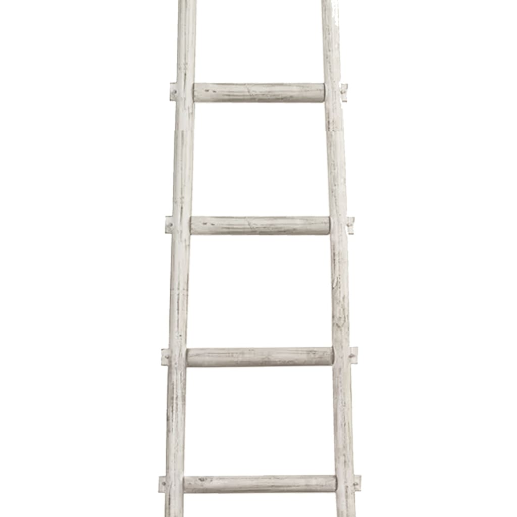 72 6-Step Wooden Decorative Ladder White By Casagear Home BM210394