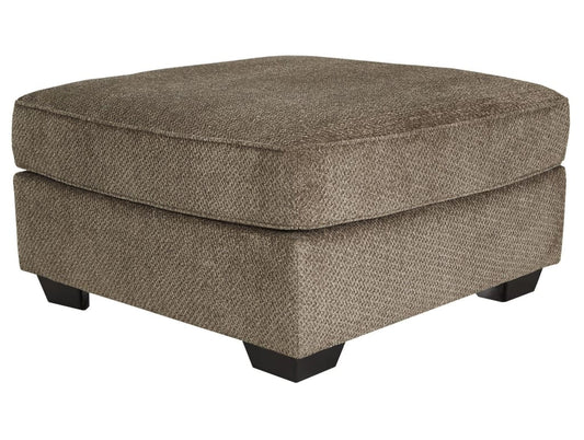 37" Upholstered Square Dual Layer Oversized Ottoman, Brown By Casagear Home