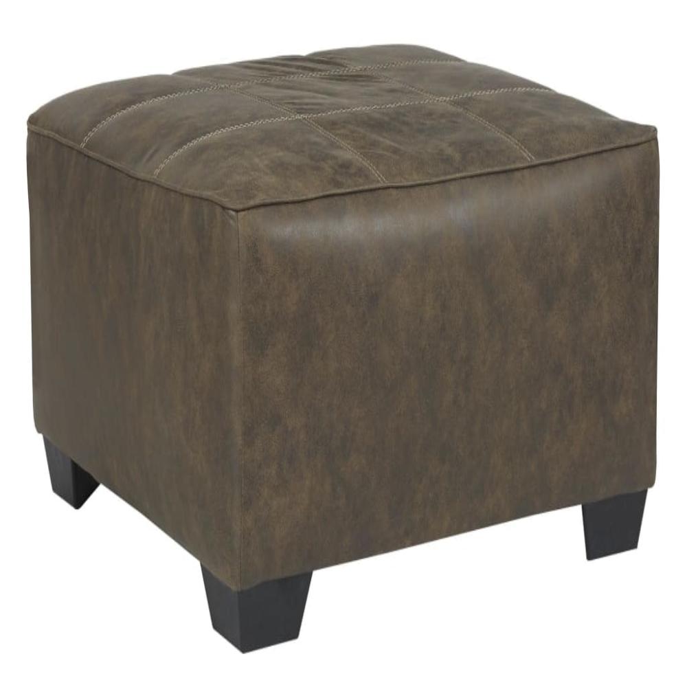 39" Square Stitched Oversized Ottoman, Brown By Casagear Home