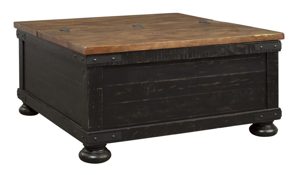 36" Lift Top Trunk Storage Cocktail Table, Brown and Black By Casagear Home