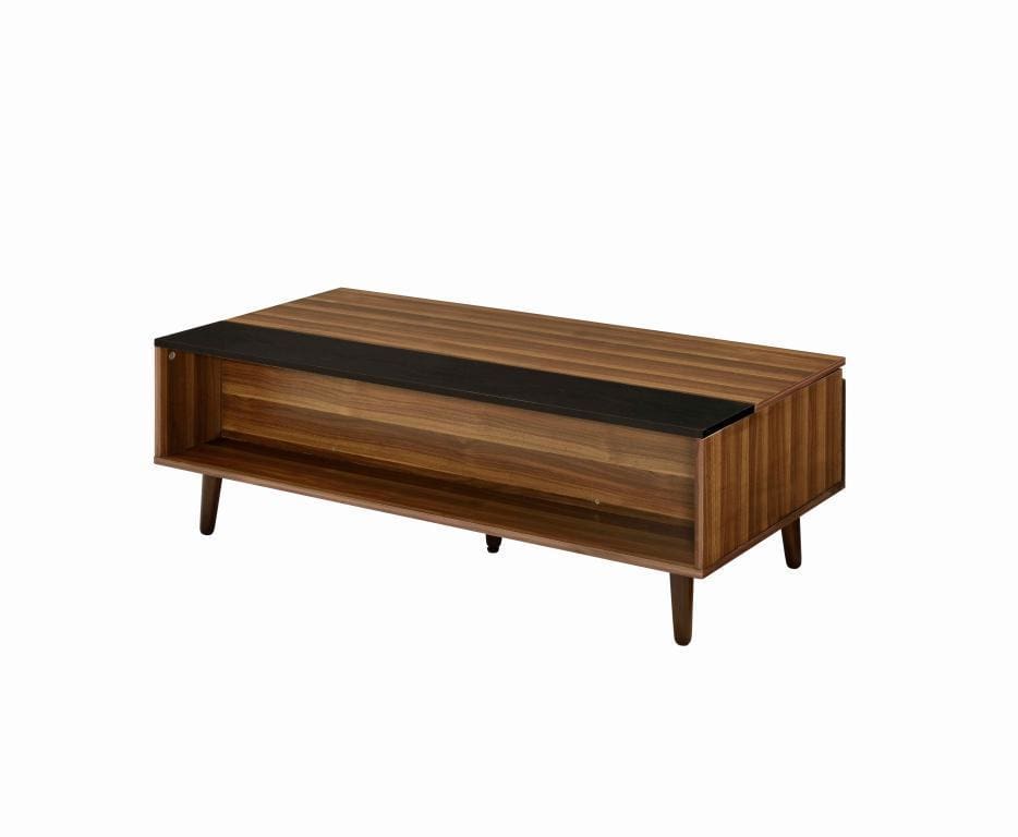 47" 1 Shelf Lift Top Storage Coffee Table, Walnut Brown By Casagear Home