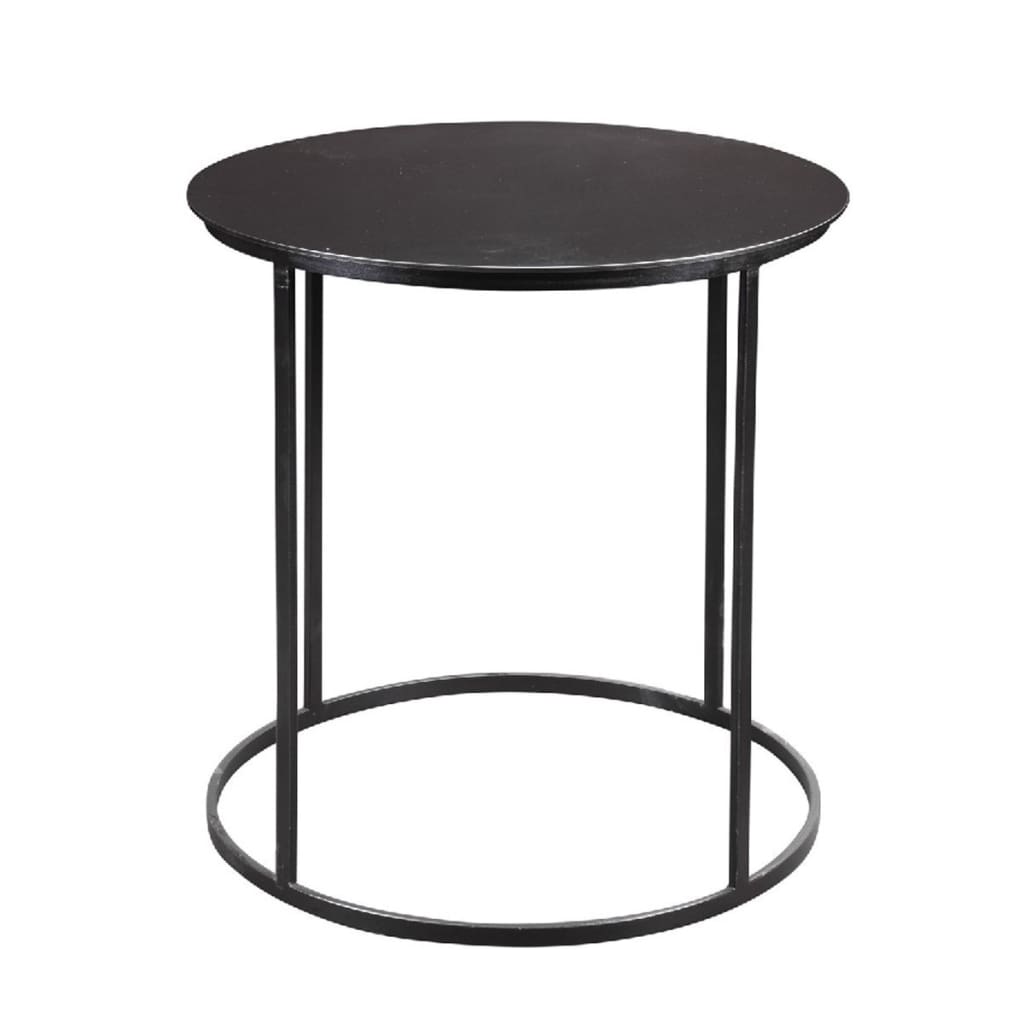 Round Metal Frame Side Table with Tubular Legs, Black by Casagear Home