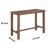 Rectangular Wooden Frame Pub Table with Trestle Base Oak Brown By The Urban Port BM214020