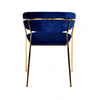 Dining Chair with Metal Legs Set of 2 Blue and Gold By Casagear Home BM214814