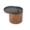 Wooden End Table with Swivel Tray Top Brown and Black By Casagear Home BM214822