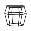 23 Metal Base Hexagonal Concrete End Table Gray & Black By Casagear Home BM214837