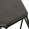 23 Metal Base Hexagonal Concrete End Table Gray & Black By Casagear Home BM214837