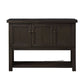 Transitional Style Server with 3 Doors and Open Bottom Shelf, Brown By Casagear Home