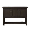 Transitional Style Server with 3 Doors and Open Bottom Shelf, Brown By Casagear Home