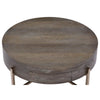 1 Drawer Round Modern Coffee Table with Crossed Metal Legs Brown and Gold By Casagear Home BM215037