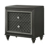 2 Drawer Carved Nightstand with Knobs, Black By Casagear Home