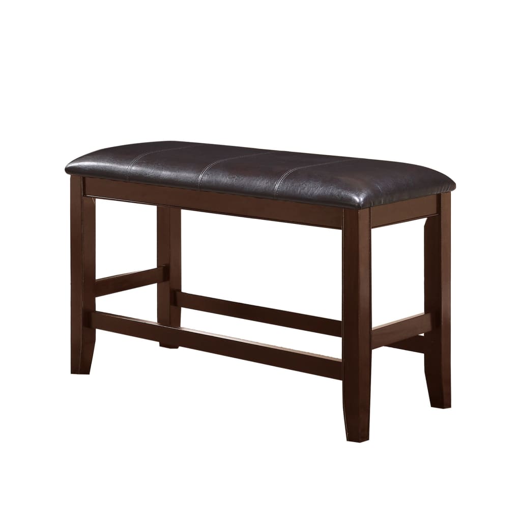 40" Upholstered Counter Height Bench, Brown By Casagear Home