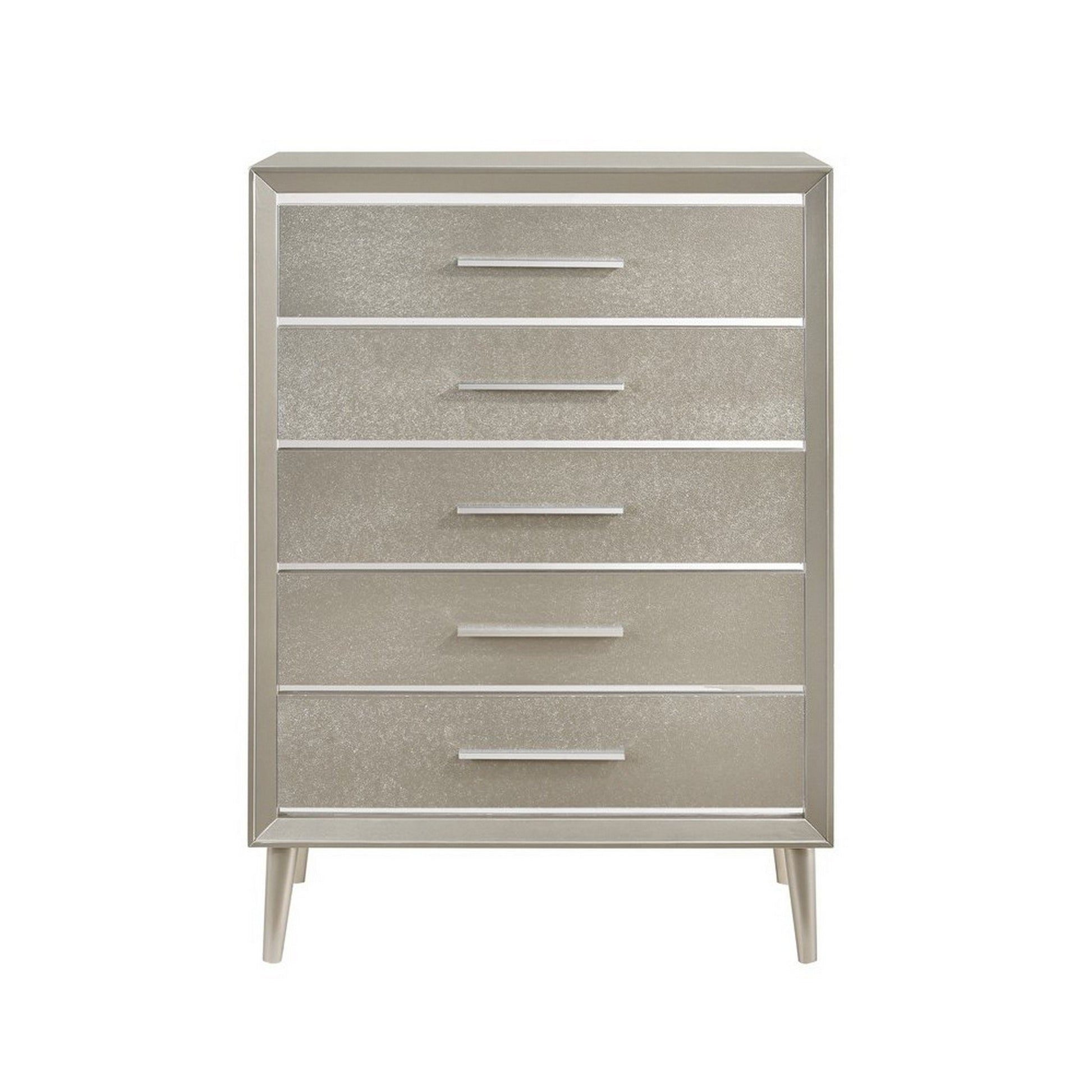 50 5-Drawer Chest with Splayed Legs Silver BM215528