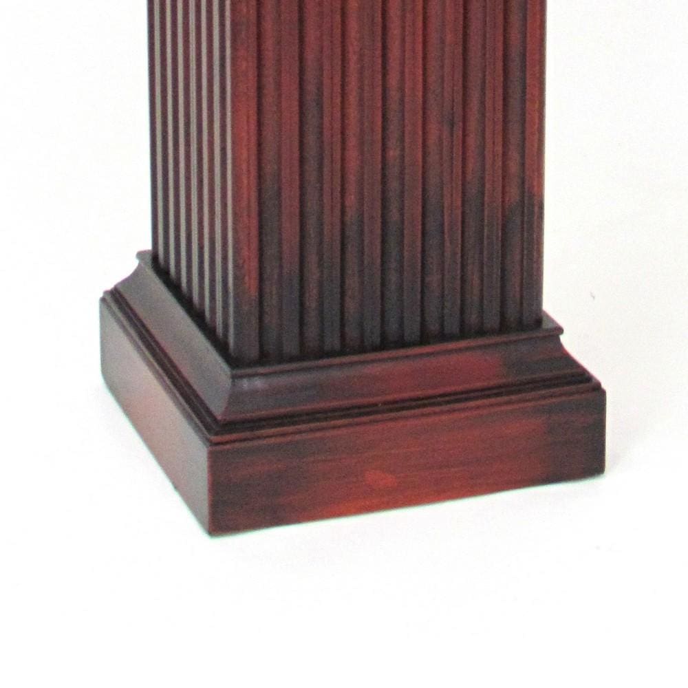 Square Shaped Column Pedestal with Reeded Design Brown By Casagear Home BM215617