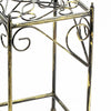 Lattice Cut Square Top Plant Stand with Tubular Legs Medium Black By Casagear Home BM216729