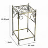 Lattice Cut Square Top Plant Stand with Tubular Legs Medium Black By Casagear Home BM216729