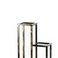 4 Tier Cast Iron Frame Plant Stand with Tubular Legs Black And Gold By Casagear Home BM216736