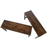 42 Wooden Top Indoor Bench with Metal Legs Set of 2 Rustic Brown and Black By Casagear Home BM217092