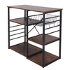 35 4-Shelf Bakers Rack with Wire Basket Brown and Black By Casagear Home BM217095