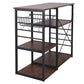 35 4-Shelf Bakers Rack with Wire Basket Brown and Black By Casagear Home BM217095