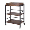 25 Tray Top Kitchen Cart with 2 Shelves and Casters Brown and Black By Casagear Home BM217112