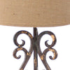 23 2-Way Switch Table Lamp with Scroll Base,Bronze and Beige By Casagear Home BM217252