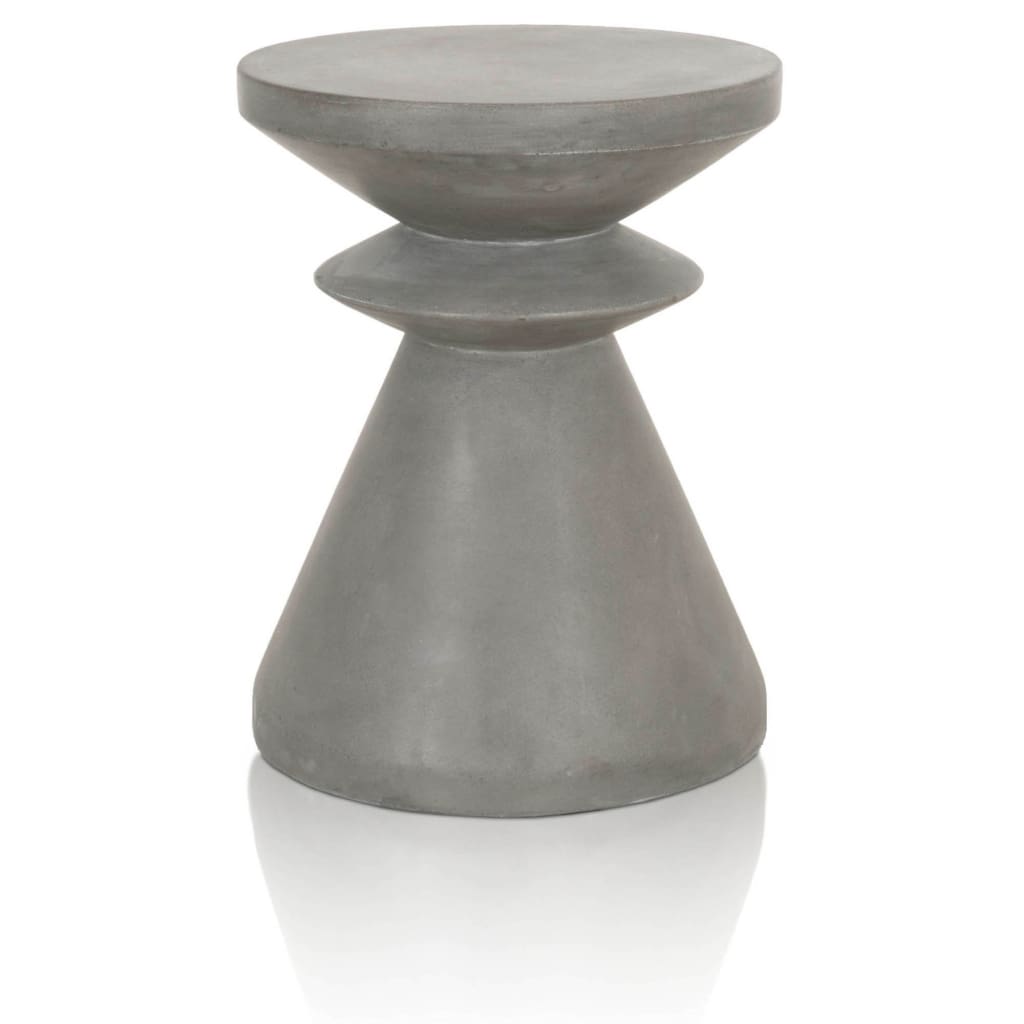 17" Pawn Shape Concrete Top Accent Table, Gray By Casagear Home