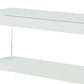 Contemporary Style Plastic TV Stand with Glass Side Panels White By Casagear Home BM217503