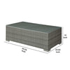 Woven Wicker Rectangular Coffee Table with Tempered Glass Tabletop Gray By Casagear Home BM217711