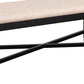 Fabric Dining Bench with Turned Legs and X Shaped Support Beige and Black By Casagear Home BM218112