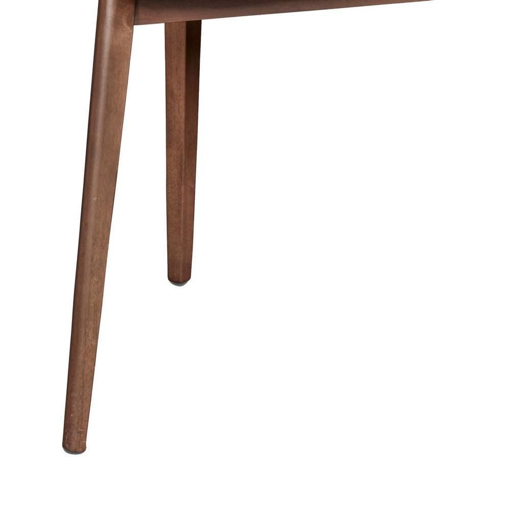 Mid Century Triangular Corner Table with Grain Details Walnut Brown By Casagear Home BM218126