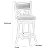 Curved Lattice Back Swivel Counter Stool with Fabric Seat Antique Gray By Casagear Home BM218142